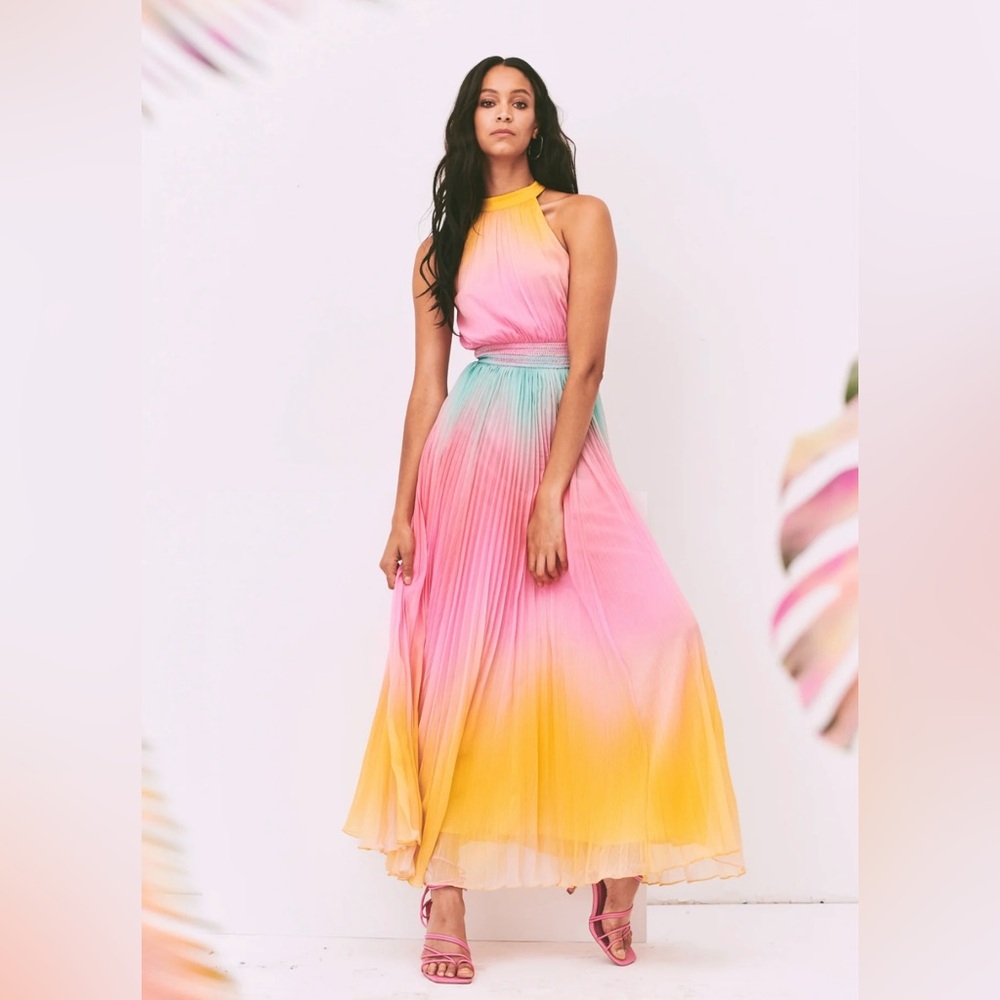 Cotton Candy Ombré Summer Accordian Maxi size XS